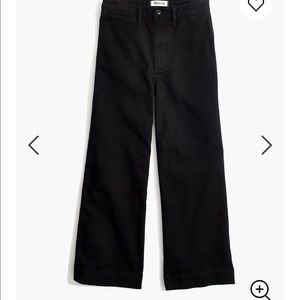 Madewell Wide-Leg Emmet Crop Pants (Black)